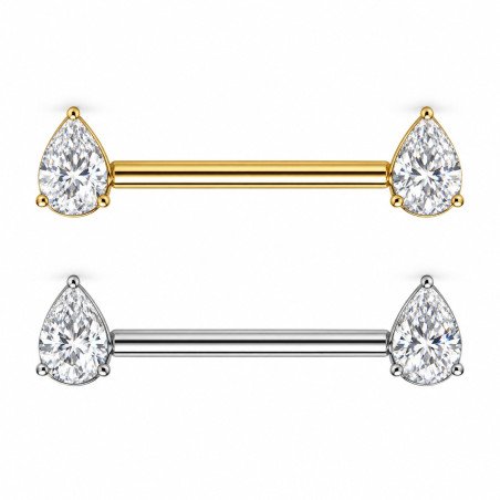 Piercing para Mamilo - Gota em Zircônia - Titânio - 14MAM29