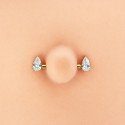 Piercing para Mamilo - Gota em Zircônia - Titânio - 14MAM29