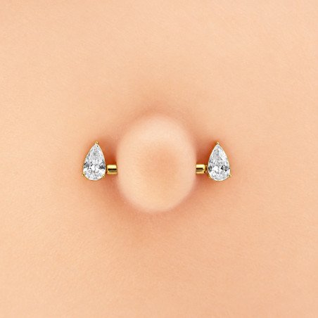 Piercing para Mamilo - Gota em Zircônia - Titânio - 14MAM29