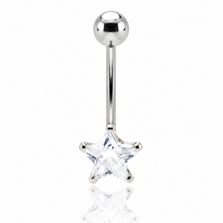 Piercing Rook / Íntimo Genital - Christina - Estrela de Zircônia - Prata -18INT20