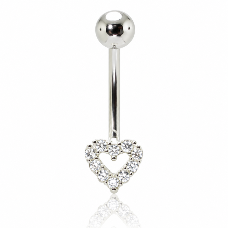 Piercing Rook / Íntimo Genital - Christina - Coração de Zircônia - Prata -18INT23