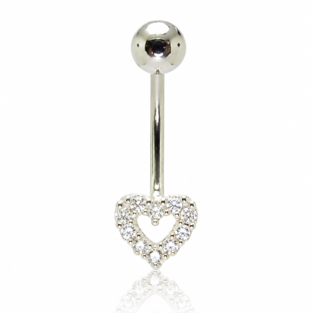 Piercing Rook / Íntimo Genital - Christina - Coração de Zircônia - Prata -18INT23