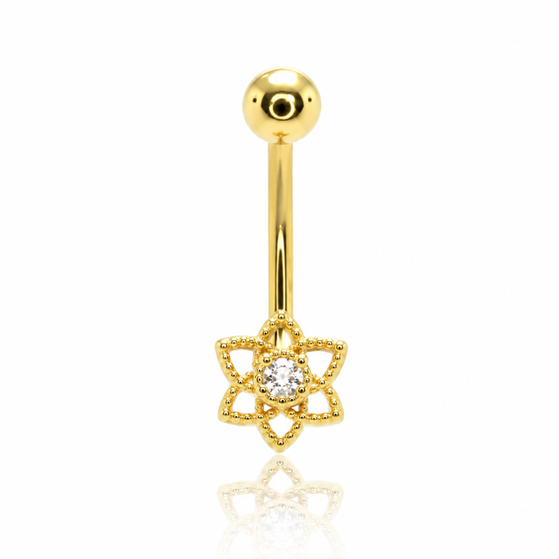 Piercing Rook / Íntimo Dourado Genital - Christina - Flor de Lótus - 18INT28