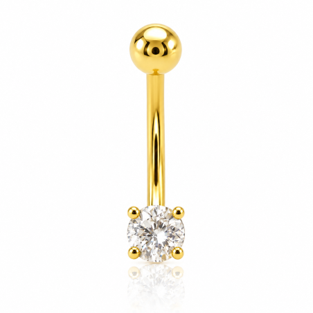 Piercing Rook / Íntimo Genital Banhado a Ouro - Zircônia - Christina - 18INT30