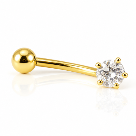 Piercing Rook / Íntimo Genital Banhado a Ouro - Zircônia - Christina - 18INT30