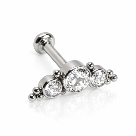 Piercing de Tragus Tribal em Aço com Cristais - 7TRG51
