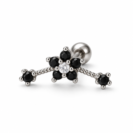 Piercing de Tragus Cluster Aço - Florzinha - 7TRG54