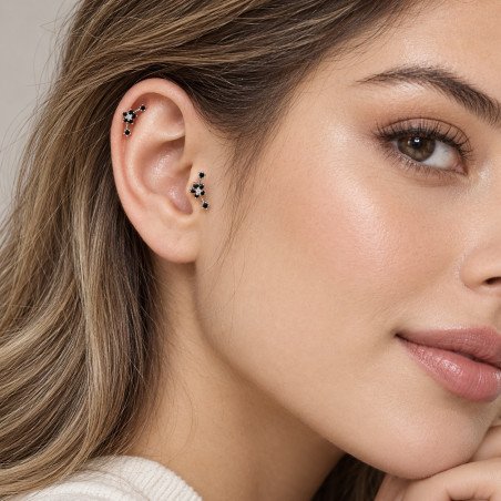 Piercing de Tragus Cluster Aço - Florzinha - 7TRG54