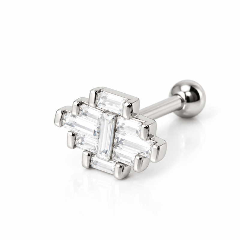 Piercing de Tragus - 100% Aço - Art Deco - 7TRG81