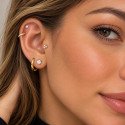 Piercing de Tragus Labret - Florzinha Trillion - Aço PVD Gold - 7TRG85