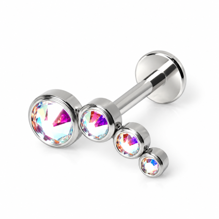 Piercing de Tragus / Orelha - Cluster - Titânio - Furta Cor - 7TRG87