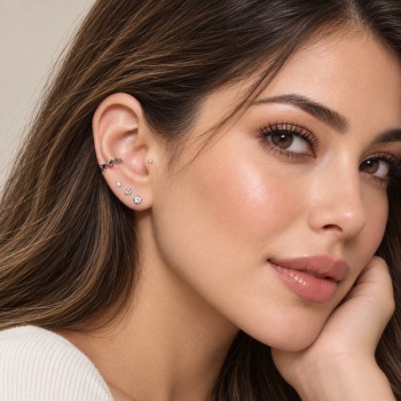 Piercing de Tragus em Titânio Ponto de Luz SWAROVSKI Via Láctea- 7TRG90