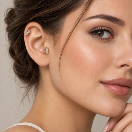 Piercing de Tragus ou Hélix - Labret - Coroa de Zircônia  - Titânio - 7TRG97