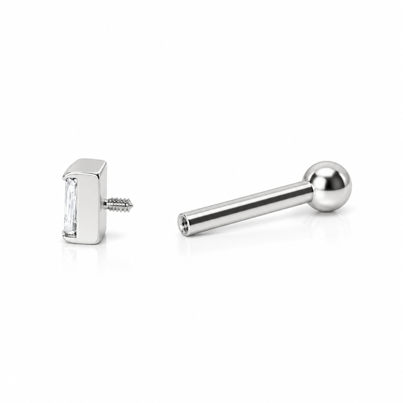 Piercing de Tragus - One Side - 100% Cobalto Cromo - Pin Push - 7TRG72
