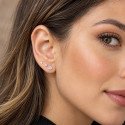 Piercing de Tragus em Titânio - Ponto de Luz Zircônia - Rosca Interna - PVD Gold - 7TRG122