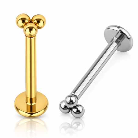 Piercing Labret em Titânio - Trillion  - Natural ou PVD Gold - 7TRG128