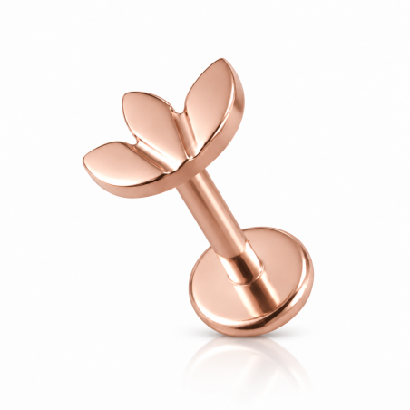 Piercing Labret em Titânio - Flor de Lótus - PVD Rosé  - 7TRG129