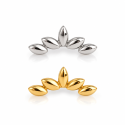 Piercing Labret Cluster em Titânio - Navete - Natural ou PVD Gold - 7TRG130