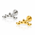 Piercing Labret Cluster em Titânio - Navete - Natural ou PVD Gold - 7TRG130