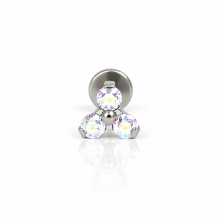 Piercing de Tragus Labret Florzinha Trillion Titânio - 7TRG133