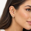 Piercing de Tragus em Titânio - Coroa com Zircônias Baguete - Rosca Interna - PVD Gold - 7TRG148