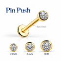 Piercing Australiano 1.0 em Aço Cirúrgico PVD Gold - Pin Push Nariz, Tragus ou Hélix - Ponto de Luz - 7TRG154