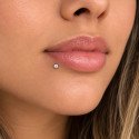 Piercing Australiano 1.0 em Aço Cirúrgico PVD Gold - Pin Push Nariz, Tragus ou Hélix - Ponto de Luz - 7TRG154