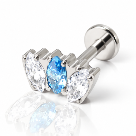 Piercing de Tragus Labret - Coroa de Zircônia  - Titânio - 7TRG155