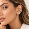 Piercing para Orelha com Lacinho de Zircônias e Arco de bolinhas - 6ORE1045