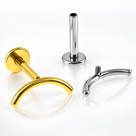 Piercing de Tragus Labret Cluster Industrial - Titânio PVD Gold - 7TRG185