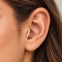 Piercing para Orelha - Labret Baguete  em Titânio com Zircônias - 6ORE1105