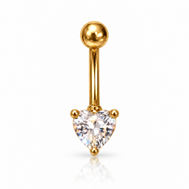 Piercing para Umbigo - Coração de Zircônia - 1COR113
