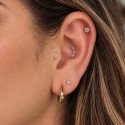 Piercing de Tragus Labret Mini Guirlanda com Zircônias  - Titânio PVD Gold - 7TRG196