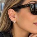 Piercing de Tragus Labret Mini Guirlanda com Zircônias  - Titânio PVD Gold - 7TRG196
