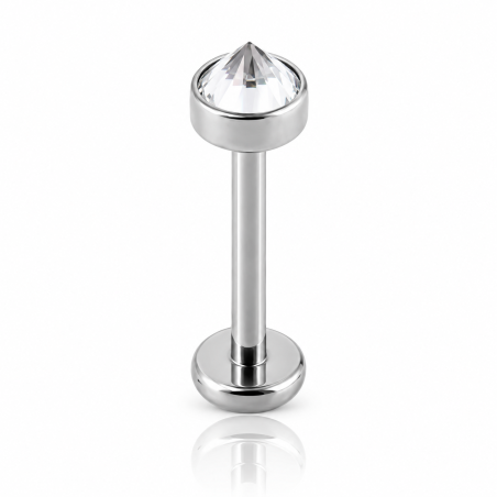 Piercing Labret para Orelha em Titânio com Zircônia Invertida - 7TRG203