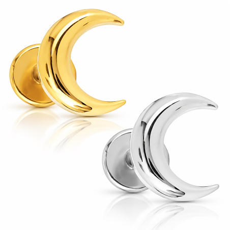 Piercing de Tragus em Titânio - Labret Lua - Pin Push - 7TRG217