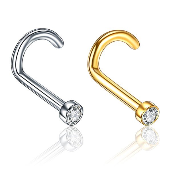 Piercing de Nariz - Nostril em Titânio com Zircônia - 2NAA85
