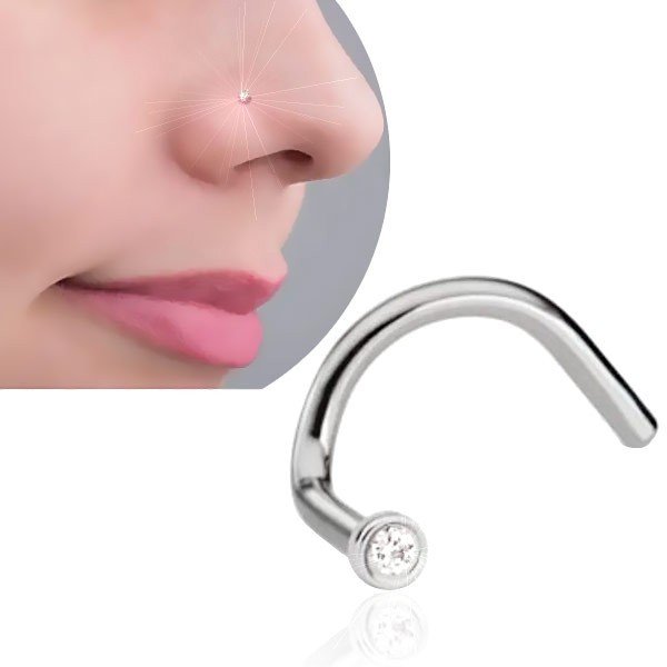 Piercing de Nariz - Nostril em Titânio com Zircônia - 2NAA85